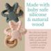 Little Great Orbit Ball Rattle - Silicone Teething Toy & Natural Wood Rattle | BPA & Phthalate Free - Blush - Buy Online on GoSupps.com