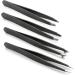 5-Part Stainless Steel Tweezers Set for Eyebrows & Ingrown Hair - Precision Tweezers with Travel Case - Buy Online on GoSupps.com