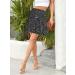 LAEMILIA Womens XL Black Floral Print Elastic Waist Flared Mini Skater Skirt - Buy Online on GoSupps.com