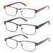 CRGATV 3-Pack Reading Glasses for Men Blue Light Blocking Metal Full Frame Computer Readers Anti UV/Eye Strain/Glare (+2.0 Magnification Strength) 3 Pacx Mix Colors 2.0 Magnification