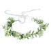 HJYHYN Flower Crown Boho Flower Wreath Artificial Floral Crown Bridal Headpiece Greenery Crown for Wedding Ceremony Party Festival white