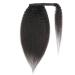 Luovce Ponytail Extension Human Hair Kinky Straight Wrap Around Ponytail Clip in Hair Extension 24 inches Natural Colour