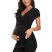 Love2Mi Maternity Nursing Shirt - Short Sleeve V-Neck Breastfeeding T-Shirt - Pregnancy XL Black - Buy Online on GoSupps.com