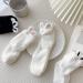 WAYUTO 3-Pair Fuzzy Winter Slipper Socks for Women & Girls | Soft Cozy Cabin Socks with Cute Animal Design | Fluffy Fleece Kids Crew Socks - Buy Online on GoSupps.com