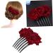 Angoily 1pc Comb Hair Clip Hair Pin Bobby Pins Black Hair Barrettes Rose Hair Black Barrettes The Rose for Women Floral Hairpin Flower Clip Blossom Rose Color Bride Flowers - Buy Online on GoSupps.com