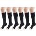 15-20 mmHg Compression Stockings for Men and Women Knee High Length Open Toe Black X-Large (6 Pairs) X-Large Black