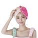 Ipenny Haarurban towel for the hair quickly drying absorbent towel head towel with a button Double color shower hood for adult pink+beige