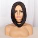 PORSMEER Short Bob Synthetic Hair Wigs with Bangs 12 Inch Natural Brown Wigs Straight Hair Wig - Buy Online on GoSupps.com