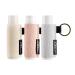 WK IEASON - Lip Balm Holder Keychain Clip On Lipstick Sleeve Chapstick Sleeve Holder Keychain Tight-Knit Elastic Lip Balm Keychain Holder Pink/Light Beige/Grey