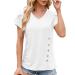Golatcr Women T-Shirt Women Ladies Extended Shoulder Tea T-Shirt Women T-Shirt Ladies Short Oversize Tea Top Women Tight White Women Cotton With Elasthan Tshirt Sport Women Set White