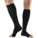 MDRCG 15-20 mmHg Zipper compression socks support stockings with zipper compression stockings for women men open toe knee high calf compression socks l black black