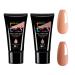 Tecanne Poly Gel Nail Gel, 2 PCS 30ml Poly Gel Nail Kit Nail Extension Gel Crystal Acrylic Builder Gel Trendy Nail Art Design Salon Nail Easy DIY at Home (Multi Colors) Nude Skin & Light Brown