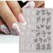 Adhesive Decor Embossed Decals Textured Charms Engraved Flower Black White 5D Nail Stickers(STZ-5D19) - Buy Online on GoSupps.com