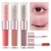 3 Pcs Double-Head 2 in 1 Liquid Glitter Matte Eyeshadow Makeup Sticks.3 Colors Korean Liquid Sparkly Eyeshadow Eyeliner Eyelid Eye Gel and 3 Colors Liquid Matte Light Pink Cream Eye Primer Base Makeup.Quick Drying & Easy...