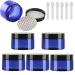 Tianzd 6 pieces Small 150 ml blue plastic empty cream can with black lid 150 g empty socket screw box sheet metal cans cosmetic containers 6 pieces spatula blue 150ml