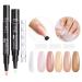 Love Easy French Sheer 2 IN 1 Gel Nail Polish Pen Set- Easy to Apply 6Color Nude Neutrals Pink White French With French Nail Stickers Gel Nail Polish Pen  Top Coat Gel Nail Polish  No Need Base Coat Nail Polish Pen Beaut...