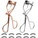 Eyeline pliers betoy 2 pieces of carbon steel of professional eyelash pliers eyelash pliers set comes with 10 replacement rubber bipads 11 x 6.2 x 3.5cm (rose gold and silver)
