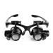 Magnifying Glass 10 Times / 15 Times / 20 Times / 25 Times Glasses Type Wearing Magnifying Glass Binoculars with Lights Repair Clocks Made in China