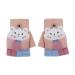 Toddler Kids Puppy Flip Top Short Knitted Half Finger Gloves for 3-8 Yrs Cat/Pink