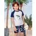 UV Protection Swim Shirt & Shorts for Children 2-10 Years | UPF 50+ Boys Swimwear - White Shark - Buy Online on GoSupps.com