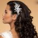 Starfish Bride Wedding Hair Comb - Silver Crystal & Pearl Beach Bridal Hair Piece for Women and Girls - Buy Online on GoSupps.com