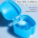3PC Dental Prostheses Travel Box - Cleaner Brush & Storage for Dentures & Braces - Light Blue - Buy Online on GoSupps.com