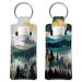 OLYCRAFT 2pcs Lipstick Holder Keychain Mountain Forest Lip Balm Holders Lipstick Keychains Portable Lipstick Holder Bags Sun Moon Lipstick Sleeve Travel Key Ring Holder for Lipstick Chapstick