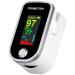 Pulse Oximeter Fingertip - Oxygen Meter Finger Pulse Oximeter - Blood Oxygen Saturation Monitor with Heart Rate and Fast Spo2 Reading, Pulse Ox with TFT Screen, Lanyard White