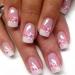 Pink Press on Nails Medium Square Fake Nails with Flower Designs Summer Glue on Nails Glossy Nude Pink Cherry Blossom Print Acrylic Full Cover False Nails Reusable Stick on Nails for Women Girls 24PCS pattern4