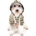 Zweitea Striped Dogs Hoodie Shirt - Soft Hooded Jacket for Small & Medium Dogs | Stylish Puppy Sweater & Sweatshirt in Khaki - Buy Online on GoSupps.com