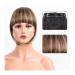 Bangs Hair Clip Synthetic Heat Resista Fake Bangs French Bangs Hair Piece Clip in Thick Natural Full Bangs Straight Fringe with Temples for Women Girls Bangs Clip in Hair (Color : 123-16 Size : 15c 15cm 123-16