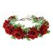 Vividsun Women Flower Crown Floral Headpiece Festival Wedding Hair Wreath Floral Crown (Red) A/Red