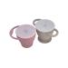 BraveJusticeKidsCo. | Snack Attack I&II Baby Snack Cup | 2 pack | Silicone Collapsible Toddler Snack Cup (Dusty Rose and Fog)