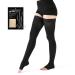 VARCOH Compression Socks for Women Thigh High Open Toe Plus Size Compression stockings 20-30 mmHg Good for DVT Pregnancy Varicose Veins Edema XX-Large Black