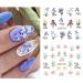 Spring Blossom Nail Sticker Decals - 12PCS Lavender Tulip Lily Flower Water Transfer Foil for DIY Manicure | Nail Art Decoration Accessory - Buy Online on GoSupps.com