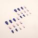 Justotry 24 Pcs Glitter Almond Navy Blue French False Nails - Medium Stiletto Stick on Nails with Nail Glue for Women - Nail Art Fake Nails - Buy Online on GoSupps.com