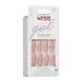 KISS Gel Fantasy Collection Nail Manicure Set - 28 Long Square Artificial Nails Glue & Files - Perfect Nude Glossy Finish for Stunning Nail Art - Buy Online on GoSupps.com