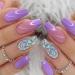 Press on Nails Medium Coffin SWEKKE Fake Nails Purple French Gradient Full Cover False Nails with Glitter Designs Acrylic Nails Glossy Glue on Nails Reusable Artificial Nails for Women Manicure C2