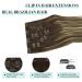 Doores Real Hair Extensions Clip-In | Balayage Chocolate Brown to Honey Blond | 60cm 24 | 120g Remy Hair | Thick Straight Extensions - Buy Online on GoSupps.com