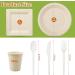 300 pcs Compostable Paper Plates Set Large Plates Heavy Duty Disposable Paper Plates Cutlery Includes Biodegradable Plates Forks Knives Spoons Cups Eco-Friendly Dinnerware Set for Party - Buy Online on GoSupps.com