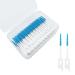 Skhaovs 230 pieces of tooth cleaner sticks interdental brushes dental brushes between interdental room brushes with storage box maintaining oral health (light blue)