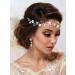 Handcess Flower Bride Wedding Hair Vine Pearl Headpiece Rhinestone Headband Leaf Bridal Hair Accessoreies for Women and Girls (Silver) - Buy Online on GoSupps.com