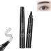 2PCS Whimsyard Eyebrow Pencil Whimsyard Magic Eyebrow Pencil 4 Tip Microblade Creates Natural Looking Brows Effortlessly 3D Waterproof Microblading Eyebrow Pencil Contouring Pen (Black)