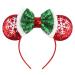 LSHDXD Christmas Mouse Ears Bow Headband Hair Hoop for Women Girls  Glitter Snowflake Hair bands Hair Accessories Headdress for Christmas Decorations Party Supplies Hot Pink Princess Dress Up red Medium