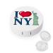 I Love New York City Cute Contact Lens Case Travel Portable Round Contact Storage Box Kit with Mirror for Daily Outdoor