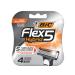 BIC Flex5 Hybrid 5 Blade Razor Refills, 4 Count 4 Count (Pack of 1)