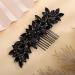 Kercisbeauty Wedding Bridal Black Rhinestones Hair Comb | Handmade Side Hair Jewelry for Prom Party & Halloween - Buy Online on GoSupps.com