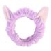 Pretyzoom cosmetics headband cat ears elastic headband purple plush hair band girl women face wash make -up headgear