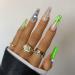 VOTACOS Long Coffin Fake Nails Nude with Gem Snake Design - Glossy Stick on Nails for Women - Buy Online on GoSupps.com