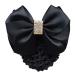 JIHUOO Bow Hair Net Bun Hair Clip Hair Clip Bun Cover Hair Clip Hair Accessories for Women Black